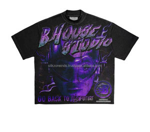 Camiseta desgastada lavada vintage de gran tamaño recortada al por mayor para hombre hecha en Sialkot - Product Image 4