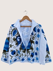เสื้อแจ็คเก็ตผ้าฝ้ายปักลายดอกไม้ คอปกแบบโบฮีเมียน แขนยาว ไซส์ใหญ่ สำหรับผู้ใหญ่ เสื้อคลุมลำลองสำหรับฤดูใบไม้ผลิ - Product Image 5