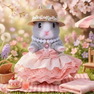 Muñeca de Conejito de Vinilo Suave de 8 Pulgadas Babeside, Juguete de Conejito Hecho a Mano con Vestido Bonito, Muñeca de Compañía para Niños, Regalo - Product Image 1