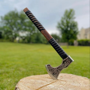 STEEL CRAFT INTERNATIONAL Hand-Forged Viking Flat Backed Hammer <b>Axe</b> 20" Full Tang Wood <b>Handle</b> DIY Grade ODM 1 - Product Image 1