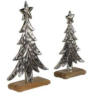 Décoration de Noël en métal avec étoile sur le dessus, base en bois, objets décoratifs rustiques pour table, ensembles de cadeaux, designs durables et personnalisables - Product Image 1
