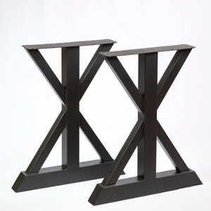 <b>Trestle</b> Dining Table <b>Legs</b> For heavy table tops 1 Pair 71cm x 56cm Metal Black Table <b>Legs</b> - Product Image 1