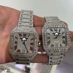 Montres automatiques mécaniques japonaises ZAWO HOUSE en acier inoxydable avec cadran en verre et bracelet en silicone, serties de diamants moissanite, pour unisexe - Product Image 6