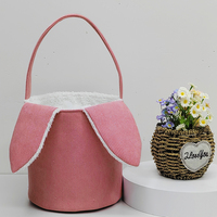 Paniers de Pâques en velours côtelé brodé en gros, paniers de Pâques personnalisés avec lapin, décoration de fête, sacs de chasse aux œufs colorés