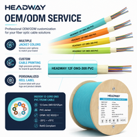 Cable Troncal para Interiores HEADWAY FCS-DSCN-3M012-AQ de 12 Núcleos OM4 PVC para Centros de Datos y Redes LAN