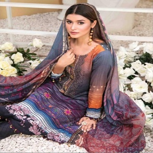 Diba's Beautiful Stylish 3-Piece Salwar Kameez Vestido paquistaní de uso diario de alta calidad para damas Tamaño adulto Tawakkal Volumen - Product Image 5