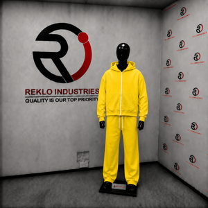 Conjunto Deportivo Amarillo para Hombre, Sudadera con Cremallera Completa y Pantalones Jogger, Personalizable al por Mayor, Ropa Deportiva Casual de Calle, Estilo de Dos Piezas en Felpa - Product Image 3