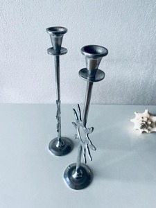 Ensemble de bougeoirs Twilight Collect en laiton, design palmier, 3 tailles, décoration d'intérieur, support métallique durable avec bougie blanche incluse - Product Image 3