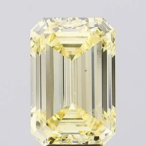 Diamante Amarillo Sintético de Corte Esmeralda, Color Intenso, Certificado IGI, Diamante Amarillo Suelto de 1-5 CT VVS - Product Image 1