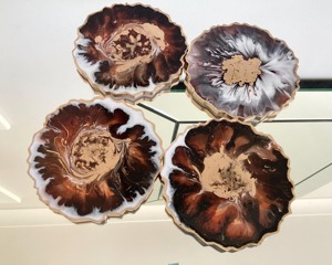 Resin Coaster Creative Customizable Resin Coaster Flower Design table and Dinner Glass Coaster Modern Cheap price - Product Image 2