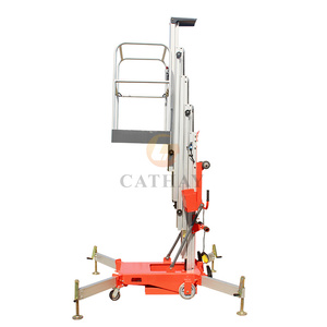 Plataforma de trabajo aéreo móvil eléctrica de mástil único hidráulico de aluminio de 8m, elevador de un solo hombre - Product Image 3