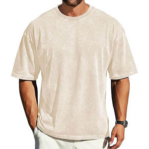 Camisetas Vintage de Manga Corta para Hombre, Camisetas Básicas con Lavado Ácido, Camisetas Casuales de Cuello Redondo de Algodón de Corte Holgado, Cómodas para el Uso Diario - Product Image 1