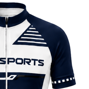Navy Blue White Custom <b>Cycling</b> Jersey <b>Shorts</b> Set <b>Short</b> Sleeve Full Zip Breathable <b>Padded</b> Bike Uniform Racing Team Sportswear - Product Image 5