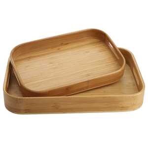 Rectangular Solid Wood Serving Tray Handmade With <b>Tree</b> Engraving Home Decoration <b>Tabletop</b> Craft - Product Image 6