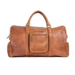 Stylish Genuine Leather Duffle <b>Bag</b> Polyester Soft Durable Handles Secure <b>Zip</b> Closure <b>Large</b> Storage Compartment for Fashion - Product Image 3