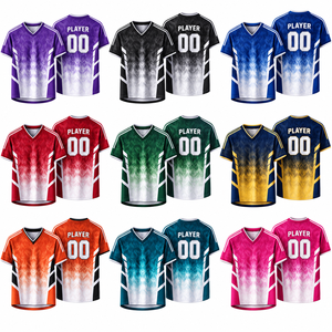 Maillot de football personnalisé sublimé pour supporter, léger, respirant, séchage rapide, col en V, avec nom et numéro personnalisables - Product Image 2