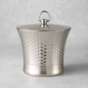 Seau à glace martelé en métal pour champagne avec poignée, finition argentée, pour bar, refroidisseur de bière et de vin - Product Image 5