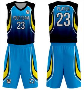 Maillot de basket-ball bleu sur mesure, impression par sublimation, vêtements de sport d'entraînement pour hommes, femmes et jeunes - Product Image 4