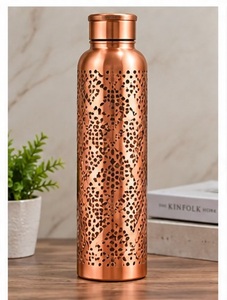 Botella de Agua de Cobre de Lujo con Diseño de Montaña y Bosque, Portátil para Bebidas al Aire Libre - Product Image 2
