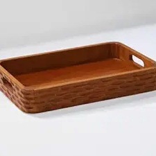 Bandeja de Servir de Madera de Acacia Sólida de Primera Calidad - Plato Rectangular de Madera Hecho a Mano para Mesa de Centro, Otomana y Servicio de Té - Product Image 6
