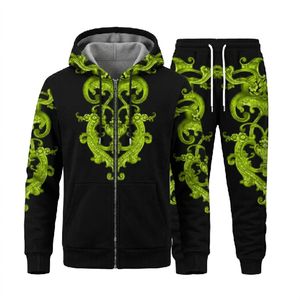 Nouvel ensemble de survêtement sportif 2 pièces avec sweat à capuche imprimé tigre 3D, vêtements pour hommes automne et hiver - Product Image 5