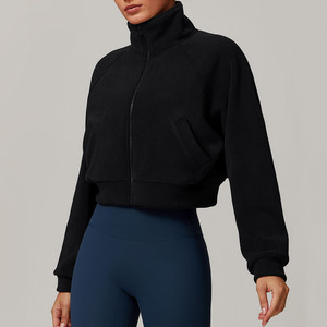Veste polaire pour femme, fermeture éclair intégrale, col montant, légère, en coton, imperméable, respirante, coupe-vent, vêtements de sport décontractés - Product Image 3