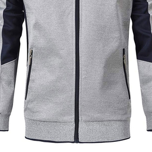 Chaqueta Deportiva Gris para Hombre con Cierre Completo, Bolsillos Laterales, Cuello Alto, Transpirable, de Poliéster, para Otoño - Product Image 3
