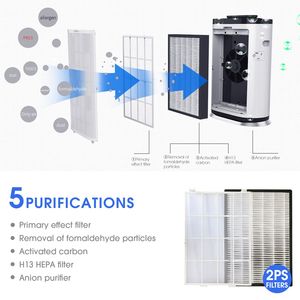 Purificateur d'air pour grande pièce D0102HA9IUY H13 True HEPA, élimination de 99,99 % des particules en suspension, capture les allergènes, filtre uniquement - Product Image 2