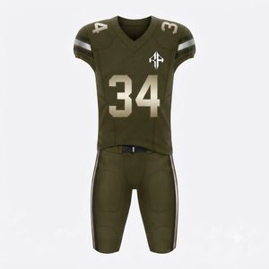 Nuevo uniforme de fútbol americano de primera calidad con estampado por sublimación, cuello en V, manga corta, 100% poliéster para hombre - Product Image 2