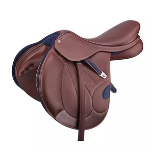 Selle de cheval Western confortable et durable en cuir véritable gaufré, avec assise amortissante et arceau en bois, couleur/taille personnalisable - Product Image 4