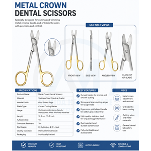 Tijeras Quirúrgicas Curvas de 10.8 cm, Acero Inoxidable, Punta Curva, Instrumento Dental de Ortodoncia, Operación Manual, Certificación CE - Product Image 6