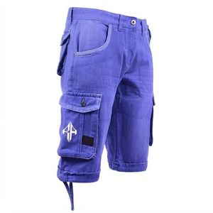 Pantalones Cortos de Mezclilla para Hombre, de Alta Calidad, con Estampado de Serigrafía, Estilo Jeans, de Pierna Ancha, Material Spandex/Poliéster - Product Image 4