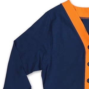 Virginia State Trojans Women's Navy Orange Cardigan V-Neck Full Sleeve Button Front Preppy Style 82 Printed - Product Image 3