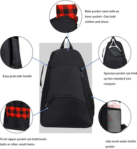 Custom Logo Customizable Brand Tennis Racket <b>Backpack</b> with Polyester Material Waterproof 7 Inch 30-40L Capacity for Women <b>Men</b> - Product Image 3