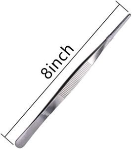 Pince à épiler longue et précise en acier inoxydable dentelé, durable pour usage domestique - Product Image 3