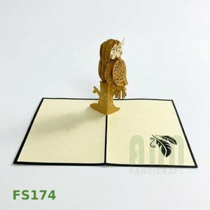 ANN HANDICRAFT 4 Color Custom 3D Pop Owl Design Thanksgiving Invitation Die Cut Greeting Cards Thank You Friendship Paper Boxed - Product Image 1