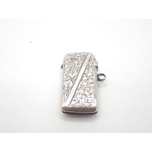 Vintage Aluminum Match Case Stick Shape Engraved Floral Design Durable Household Use - Product Image 1