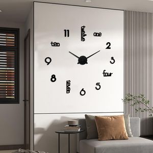 Grande orologio da parete acrilico moderno Deco silenzioso orologio decorativo unico per soggiorno camera da letto casa ufficio Hotel - Product Image 6