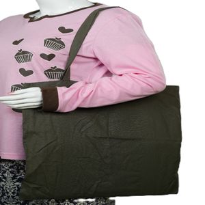 Sac fourre-tout tendance en toile de coton, couleur unie, grande capacité, avec fermeture éclair, réutilisable, pour femme, avec fonction musicale - Product Image 6