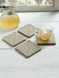 Sous-verres ronds avec support, sous-verres élégants pour boissons chaudes et froides, protection de table pour la maison et le bureau - Product Image 2