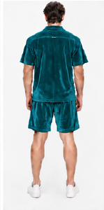 soft velour <b>shirt</b> shorts summer combination relaxed fit breathable material wholesale unisex <b>velvet</b> <b>shirt</b> and short casual - Product Image 3