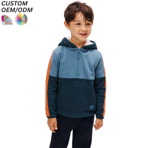 Custom Printed Logo 100% Cotton Baby Hoodies Pullover Knitted Breathable Hooded Sweatshirts for Kids Boys Girls - Product Image 2