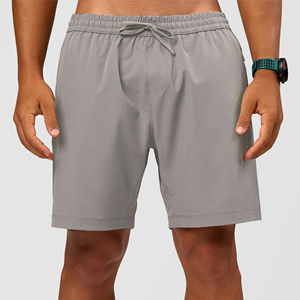 Shorts de sport décontractés pour hommes, longueur genou, été-automne, séchage rapide, respirants, écologiques, avec cordon de serrage, confortables, couleur unie, en toile - Product Image 1