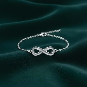 Bracelet en argent sterling 925 avec breloques vierges en forme d'infini pour la création de bijoux commémoratifs DIY (résine, cendres, cheveux, lait maternel) - Product Image 2