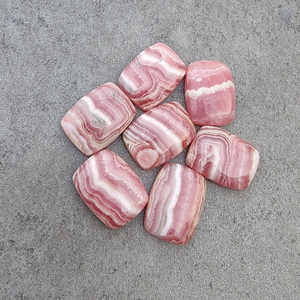 Natural Rhodochrosite <b>Cushion</b> Rectangle Cabochon, Flat <b>Back</b> Calibrated Pink Loose Gemstone - Product Image 2