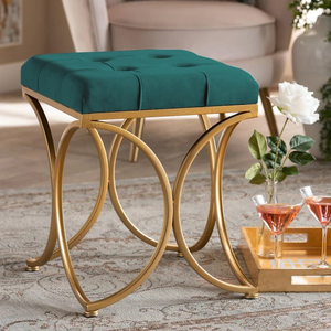Square Metal Ottoman Sitting <b>Stool</b> Living Room Furniture Office <b>Stool</b> Velvet Ottoman Footstool Footrest <b>Stool</b> Pouffes Home Decor - Product Image 2