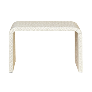 Magnifique table console en nacre, faite à la main, éco-responsable, avec structure en bois durable, meuble de salon au design traditionnel et antique. - Product Image 1