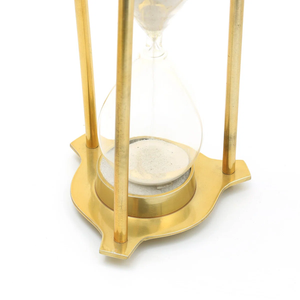High Quality Gold-Plated Modern Sculpture Polished Metal Sand <b>Timer</b> for Home Office Desk Tabletop Living Room Ornament - Product Image 4