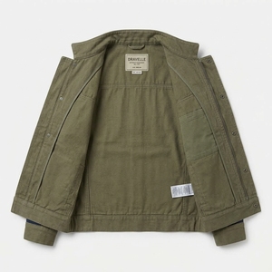 Blouson Biker Asymétrique Color Block Homme Personnalisé en Toile Délavée Vintage Col Montant Style Moto Streetwear Manteau d'extérieur - Product Image 5