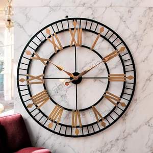 Horloge murale vintage en métal, décoration de luxe pour la maison, mouvement silencieux, style classique, pour salon, chambre, bureau, hôtel, café, art décoratif. - Product Image 6